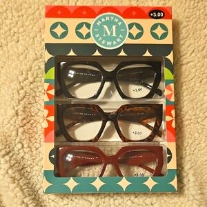 Martha Stewart  Sunglasses Set - Black, Brown, Red